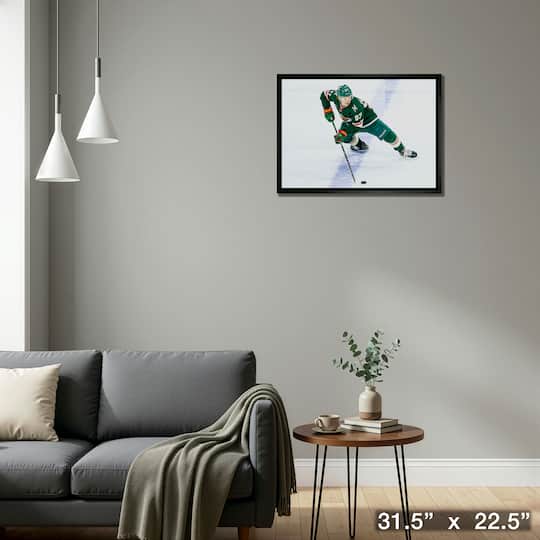 Kirill Kaprizov 20" x 29" Framed Canvas Wild Skating-H 31.5" x 22.5"